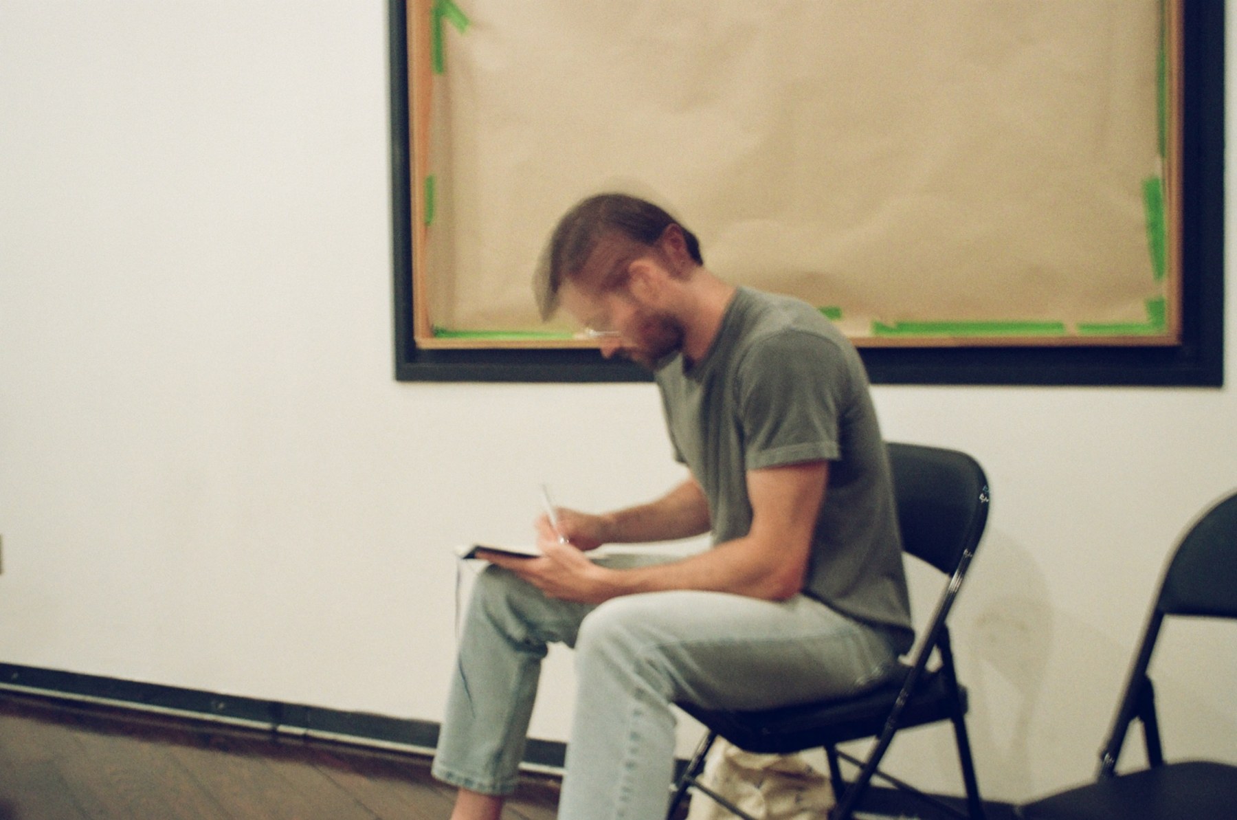 An actor quietly working with a script